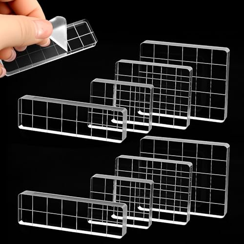 Bloc de sellos de acrílico transparente de 8 piezas, bloque de sello decorativo para bricolaje, bloque de sellos para scrapbooking, manualidades, herramienta de bloque de sellos transparente
