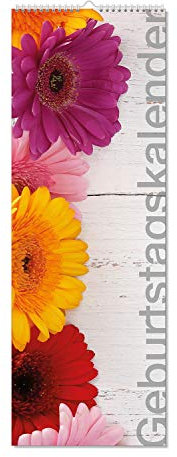 Geburtstags-Kalender XL I dv_290 I 148 x 420 mm I Spiralbindung I jahresunabhängig I Dauerkalender für die ganze Familie