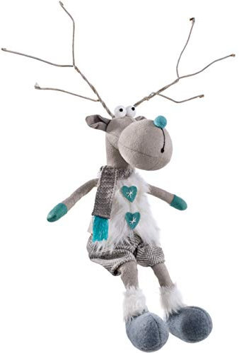 WeRChristmas Sitzender Junge Rentier-Figur, Mehrfarbig, 42 cm