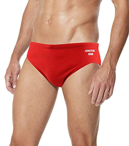 JONATHAN UNIFORM Costume da Bagno Intero Slip Uomo Giovane per Mare Piscina, Costume Slip Uomini per Nuoto Sport Acquatici (Rosso, 36)