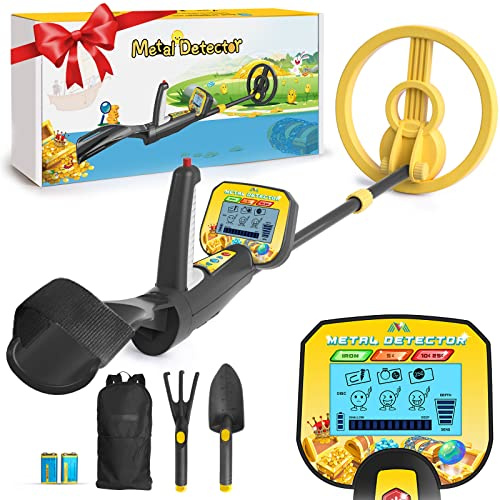 Détecteur de métaux pour Enfants, HYTIREBY Détecteur de métaux léger avec écran LCD, Bobine de Recherche étanche, Mode Disc pour Les géocacheurs débutants
