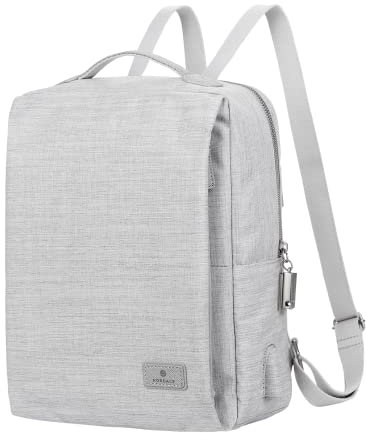 Nordace Siena II Mini Smart Travel Backpack for Women with USB Charging Port, Water Resistant, Light Gray, Mini, Daypack Backpacks