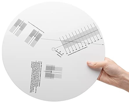 Turntable Cartridge Alignment Protractor Mat, Anti-Sliding LP Vinyl Record Pickup Calibration Plate Distance Gauge Protractor Adjustment Tool Ruler for Turntable Accessories (White)