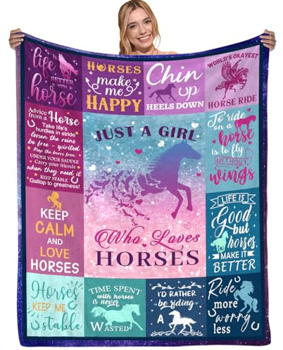 FAIVHSO Horse Gifts: Cozy Blanket for Girls - Horse Lovers' Driving/Birthday Gift; 60 x 50