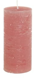 Chic antique macon rustik blockljus ljus antika altarljus 100 % paraffin lång brinntid, H15/D7 cm hallon