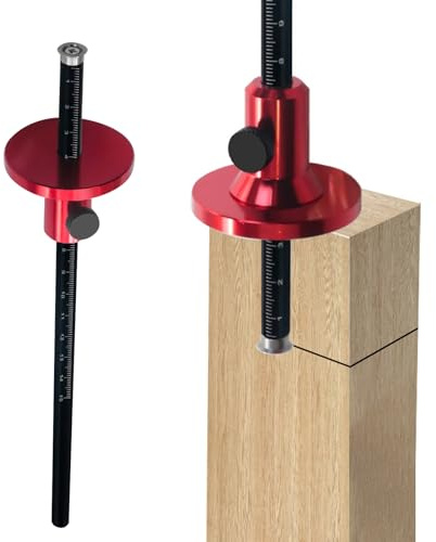 Fafeicy Wheel Marking Gauge, European Aluminum Alloy Scriber Woodworking Mortise Parallel Scribing Tool with Knurled Knob, Metric and Inch Scales