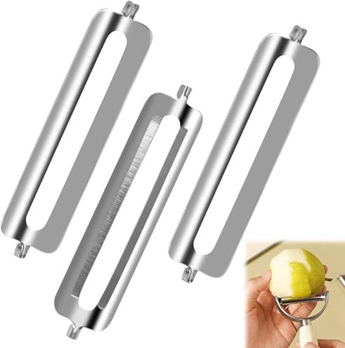 Aohcae 3 Stück Ersatzklingen Schäler, Schäler Ersatzklinge Sparschäler Ersatzklingen für Spargelschäler, Orangenschäler, Kartoffelschäler