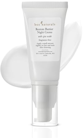 Bee Naturals Restore Night Creme with Zinc Oxide - Barrier Support & Hydration, Dermatologist-Recommended Non-Comedogenic Formula, Ideal for Face Basting, All Skin Types, Fragrance-Free, 1.5 Oz