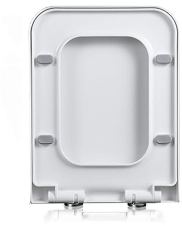 Giural White Toilet Seat Square Soft Close Toilet Seat, Quick Release Square Toilet Seat, White,360 * 470mm