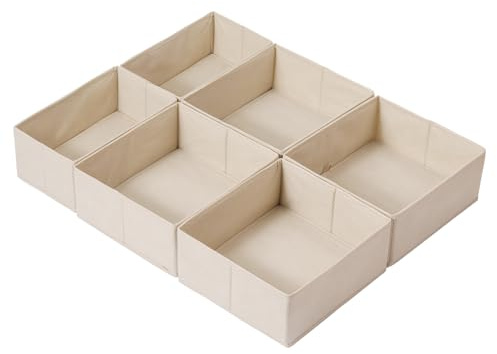 ORLISA Lådor organisatör kläder för PAX garderob 75 x 58 cm – perfekt passform med stabil bas, vikbar, tvättbar och robust, set om 6 beige