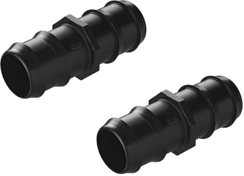 2 stycken slanganslutningar 40 mm rak – 2-vägs slanghylsor PP för 1 1/2 tums slangar – UV-beständig, temperaturbeständig upp till 90 °C – perfekt för damm, trädgård, akvaristik, filter