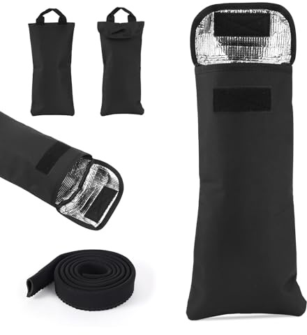 Sac Isolé Poche à Eau & Ensemble Cache-Tuyau, Tissu Oxford Manchon Isolant Thermique Poche à Eau pour Sac Isotherme 2L Garde l'eau Froide (Noir)
