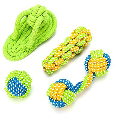 Mottdam Hundespielzeug-Set aus Bio-Jute-Baumwollfaser, farbstofffrei