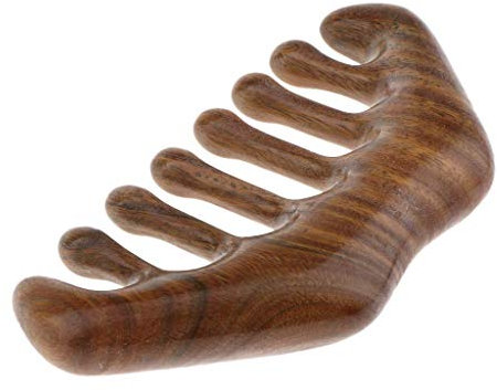 Tubayia Sandelholz Haarkamm Lockenkamm Strähnenkamm Frisierkamm Holzkamm Breitzahn Kamm