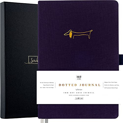 Scribble & Dot® Bullet Planner - Dotted Journal | A5 Ultra Thick 160gsm Paper - Premium Dotted Journal for Artists and Creators, Includes Pen Test Pages (Navy Blue)