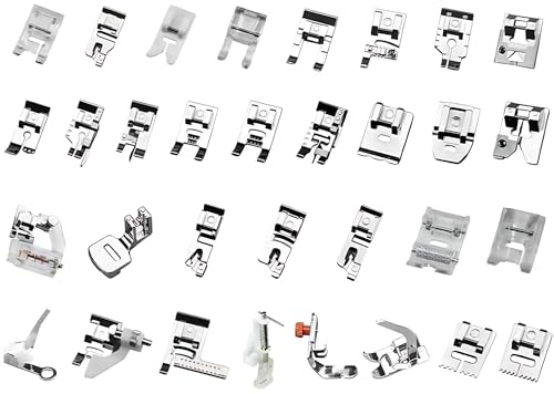 JIUAI 32Pc Sewing Machine Accessories Foot, Presser Foot Set Compatible with Brother Singer Janome Babylock Toyata New Home Elna
