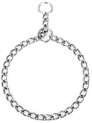 PETTOM Collier Étrangleur pour Chien, Collier Métal pour Chiens, Colliers Chaine pour Chien Chiot en Fer Solide, Colliers de Dressage pour Chiens (Aciers Inoxydables, 45cm)