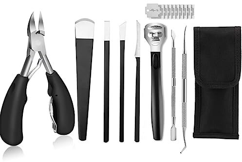 Pediküre Messer Fußnagelzange Kits, Profi Hornhauthobel Klingen aus Edelstahl Hornhautentferner, Fußschaber Abgestorbene Haut Fußfeile Raspel für Skalpell Fusspflege Pediküre Fußpflege Werkzeuge
