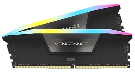 CORSAIR VENGEANCE RGB DDR5 RAM 64GB (4x16GB) 6000MHz CL36 Intel XMP iCUE Compatible Computer Memory - Black (CMH64GX5M4B6000C36)
