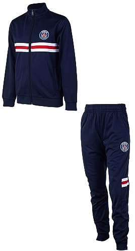 PSG Tuta Uomo Donna Ufficiale - Tuta Paris Saint Germain Uomo con Zip - Allenamento Gioco Calcio - Gadget Abbigliamento Paris Saint-Germain 2 (IT, Testo, S, Regular, Regular, Blu)