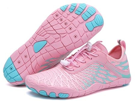 Hike Barefoot Shoes Womens Mens Walking Running Gym Trainers Wide Fit Non-Slip Lightweight Outdoor Swim Surf Water Shoes Pink