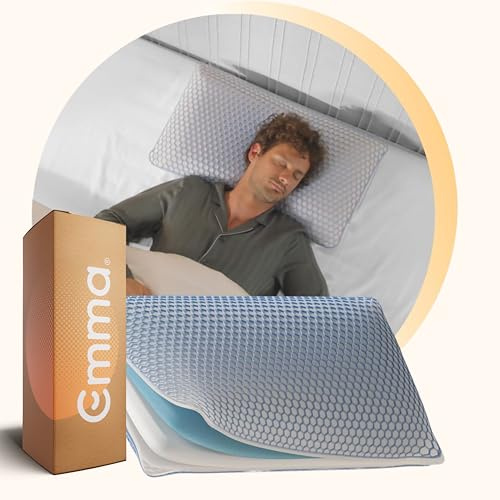 Emma Elite Stützkissen 70x40 cm – Höhenverstellbares ergonomisches Kopfkissen mit AirGrid® Kühlbezug – Atmungsaktives Memory Schaum Kissen mit waschbarem Bezug für alle Schlafpositionen