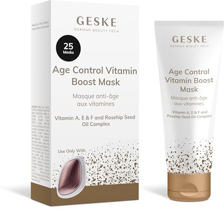 GESKE Age Control Vitamin Boost Mask | Use with our Sonic Warm & Cool Mask | Face Mask with Vitamin A, E & F and Rosehip Seed Oil Complex | Enriching Formula | For Normal Skin | Vegan & Cruelty-free