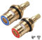 Parthan 2 Pcs Mixer Tap Cartridge Replacement, 1/4 Turn Ceramic Tap Washers for Mixer Taps Brass Ceramic Disc Cartridge Faucet Repair Parts for Kitchen Bathroom Faucet Tap Hot & Cold