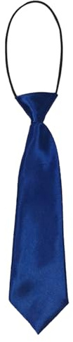 Siliget Pre-Tied Kids Necktie 28cm, Elastic Boys Neck Tie Satin Plain Colored Formal Tie for Wedding, Kids Graduation Prom, Celebration (Royal Blue)