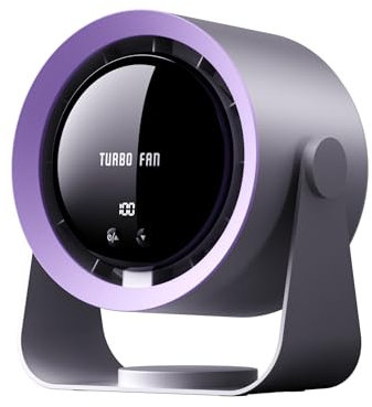 yokye Desk Fan, USB Desktop Fan with LED Display & Long Battery Life, 100 Speeds, 90° Adjustable Head Tilt, 3-in-1 Powerful Table Fan for Bedroom, Kitchen, Office, Home,Camping (Dark Gray)