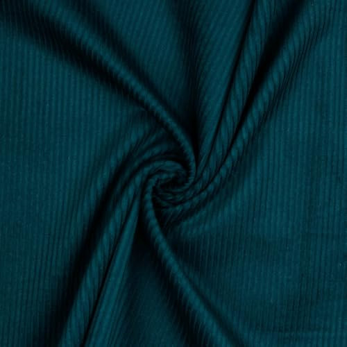 MAGAM-Stoffe Yanis Breitcord Cordstoff 100% Baumwolle Bekleidung Möbel Meterware 50cm (10. Petrol dunkel)