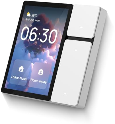 TONGOU Smart Home Panel Control 3.5 pulgadas, Conexión WLAN,BLE Mesh Hub,IR,Smart Life/Tuya App,tres botones físicos,tres canales de relé
