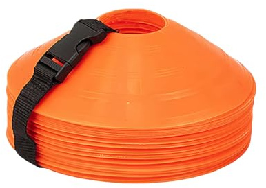 20Pcs Disc Cones with Carry Strap Soccer Training Cones Sports Marker Cone Agility Football Cone for Soccer Basketball Basketball Drills Practice PE Class Outdoor Games Coaching Equipment (Orange)