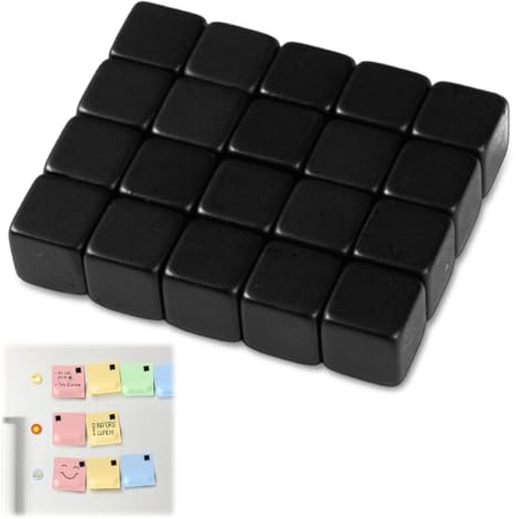 Set di 20 Mini Calamite Cubici, 8 x 8 x 8 mm Magneti al Neodimio, Magneti Piccoli Neri Resistente Allo Stress, Calamite Potenti Piccole Resistenti Alla Corrosione per Lavagna, Frigo, Ufficio