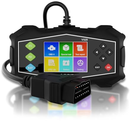MMOBIEL Outils de Diagnostic OBD2 V529 Scanner Lecteur Code Check Engine – 45900 Codes d’Erreur, Données en Direct & Tests de Performance– Détection Carburant/Air – Lit & Efface Les Codes – Étui