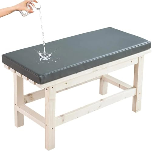 PLCIVSA Cuscino per Panca Impermeabile in Pelle PU - 1/2/3 Posti, Spessore 5cm,Personalizzato Cuscino Sedia da Giardino Patio,per Esterno e Interno,Terrazza, Cucina e Finestra(grigio scuro,70x30x5cm)