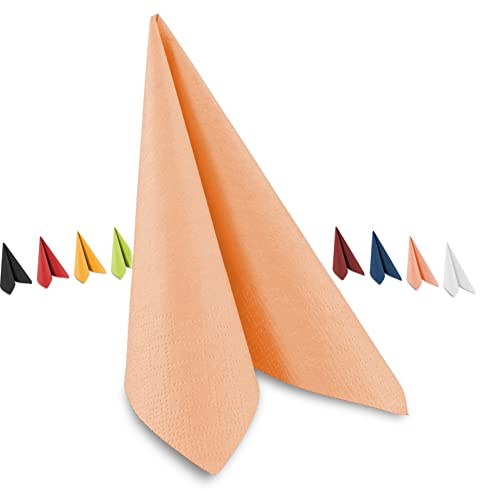 Tafel-Servietten, 3-lagig, 33 x 33 cm, Inhalt 250 St., in unterschiedliche Farben, jeweils abgestimmt auf Einrichtung & Dekoration, für Gastronomie & Zuhause, apricot