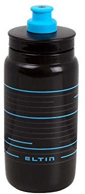 ELTIN Bidón de ciclismo Pro (Negro/Azul, 550ml)