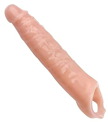 HeYie Extension d'agrandissement de manchon de pénis de 28 cm de large avec anneau de testicule épaissi, godes TPE réalistes manchon de pénis for extension de pénis manchon de pénis for hommes lesbien