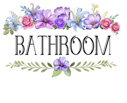 Fun and Modern Bathroom Rules Door Sign, Waterproof Vinyl Wall Sticker