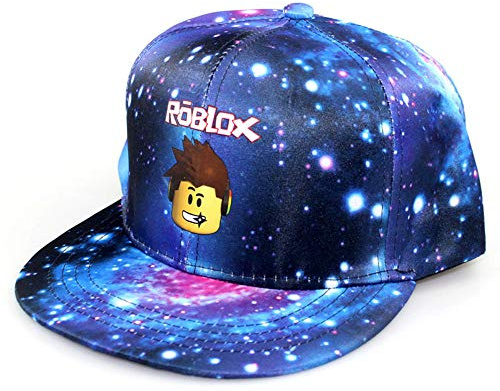 MAJEQZGY Cappello da Baseball con Stampa Cartone Roblox per Ragazzi e Ragazze Berretto Regolabile per Bambini Visiera Piatta Cappello da Sole per Bambini, Blu, M