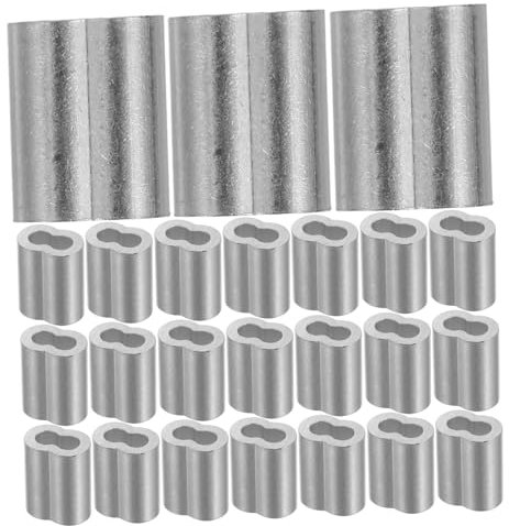 Amosfun 100stücke Teiliges Mit Aluminium-kabel-crimps Und Doppelloch-drahtseilklemmen Geeignet Für Heben Befestigen Und Verbinden Klemme