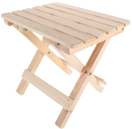 TOGEVAL Klappbarer Holzhocker Faltbarer Tritthocker Aus Massivholz Tragbarer Fußhocker Für Camping Picknicks Und Indoor-nutzung