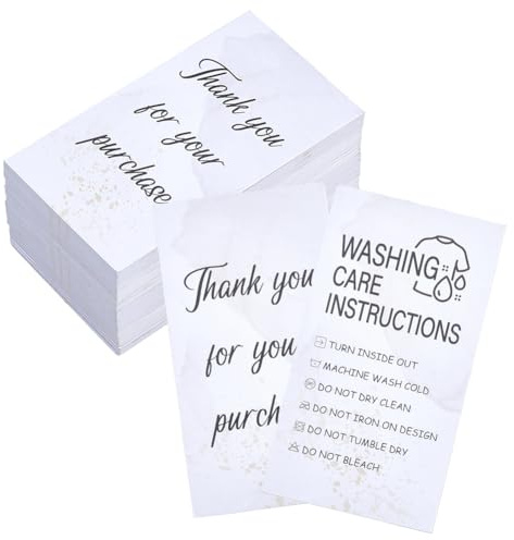 FINGERINSPIRE 240PCS Washing Instructions Cards 5x8.8cm Clothing Cleaning Instruction Cards Rectangle Paper Display Card with Clothes Washing Instructions for Small Business Online Shop Owners
