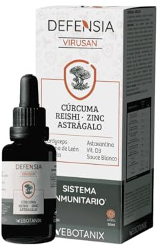 Webotanix - Virusan Defensia - Gocce 30 ml - Cordyceps - Reishi - Curcuma - Astragalo - Criniera di Leone - Acerola - Zinco - Vitamina C e D - Estratti vegetali e funghi - Integratore alimentare