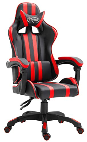 Sinkzol Silla de gaming de piel sintética, ergonómica, con respaldo alto y altura ajustable, para oficina, oficina, sala de juegos y deportes electrónicos, incluye cojín y función giratoria de 360