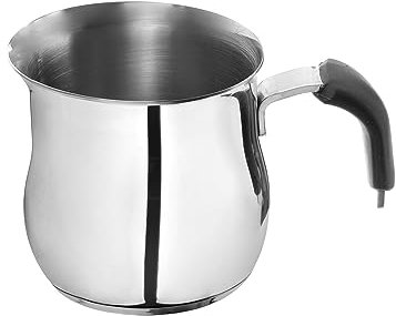 Bricco in acciaio con una capacità di 0,30 l e manico in silicone