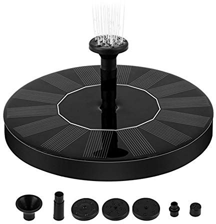 Bcamelys Pompe solaire de 1,5 W pour bain d'oiseaux, fontaine solaire circulaire pour étang, fontaine, bain d'oiseaux, décoration de jardin, cyclisme aquatique, pas d'électricité nécessaire (01)