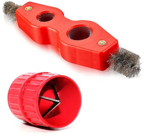 Pipe Deburring Tool,Plumbing Tools,Copper Pipe Cutter,4-in-1 universal pipe deburring tool set,inner hole and outer edge deburring device with cleaning brush, suitable for copper/PVC/PPR/aluminum