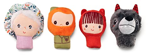 Lilliputiens - Set de marionnettes à Doigts Chaperon Rouge – 4 Personnages adorables pour Inventer des Histoires – Jouet éducatif - Marionettes à Main Bebe – Jeu d'éveil - Dès 12 Mois - 83405